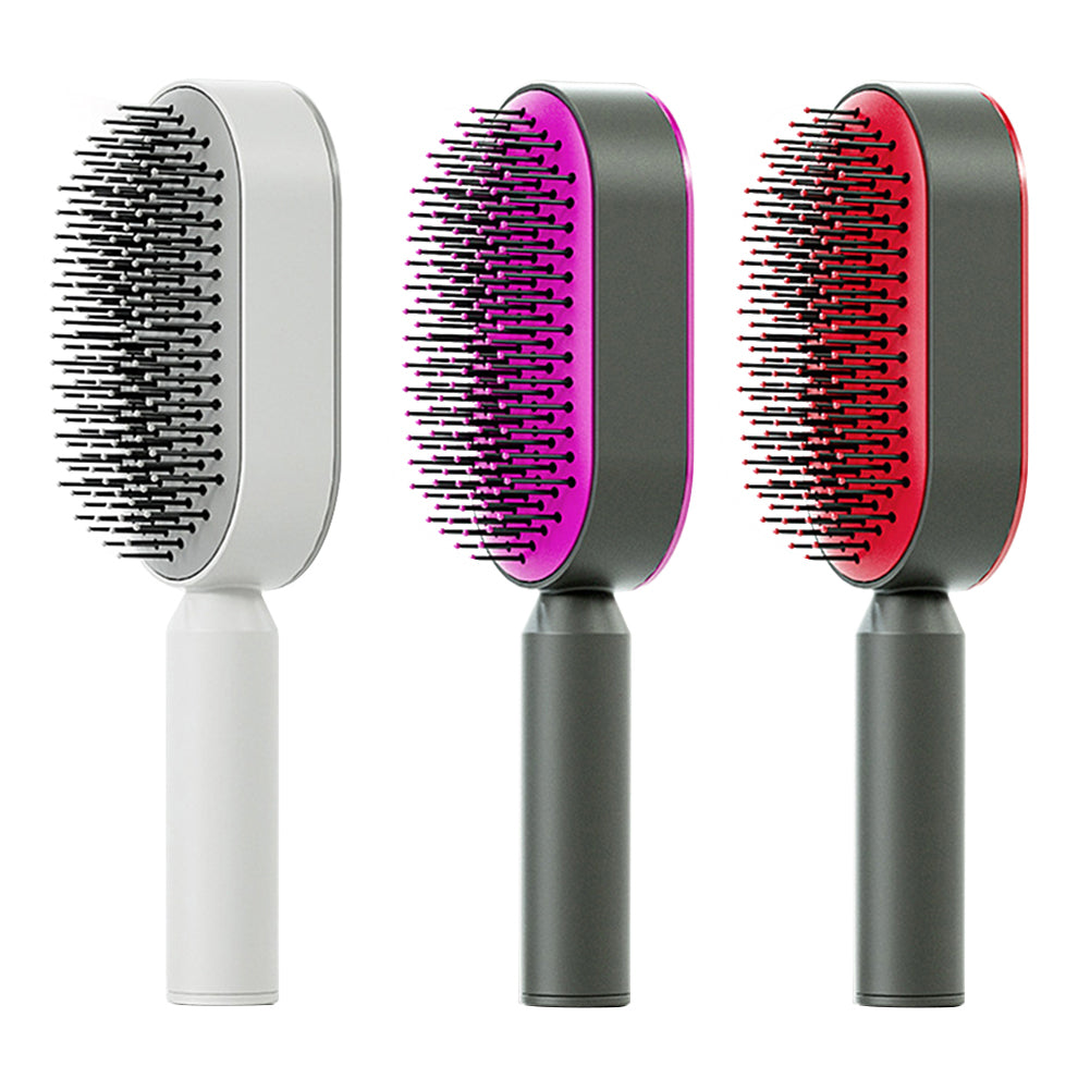 Self-Cleaning Anti-Static Hair Brush with One-Key Cleaning and Airbag Massage for Women