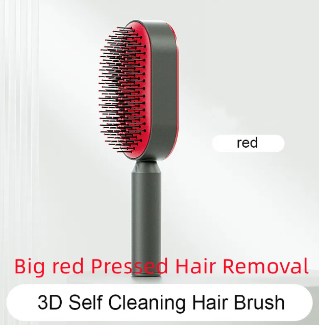 Self-Cleaning Anti-Static Hair Brush with One-Key Cleaning and Airbag Massage for Women