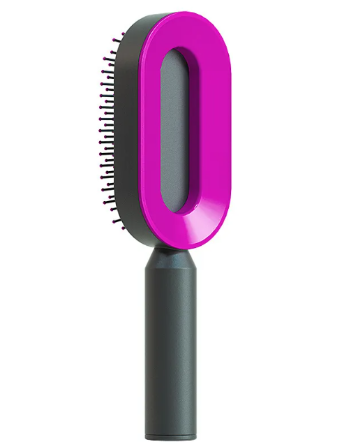 Self-Cleaning Anti-Static Hair Brush with One-Key Cleaning and Airbag Massage for Women