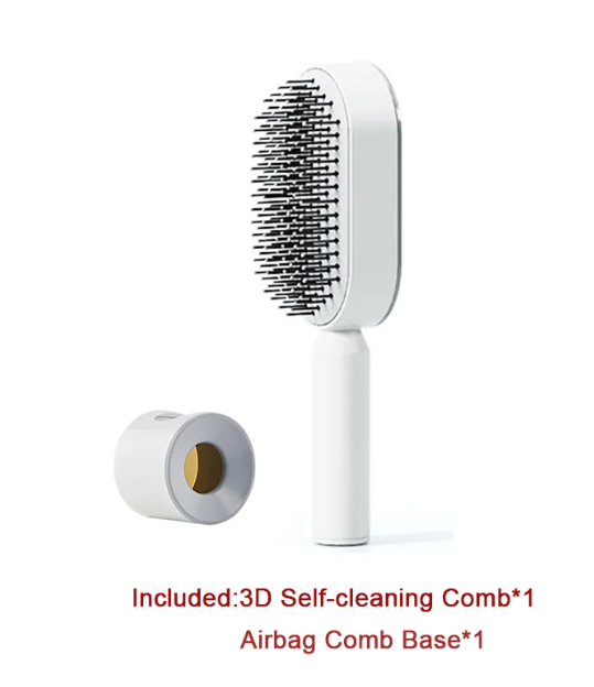 Self-Cleaning Anti-Static Hair Brush with One-Key Cleaning and Airbag Massage for Women