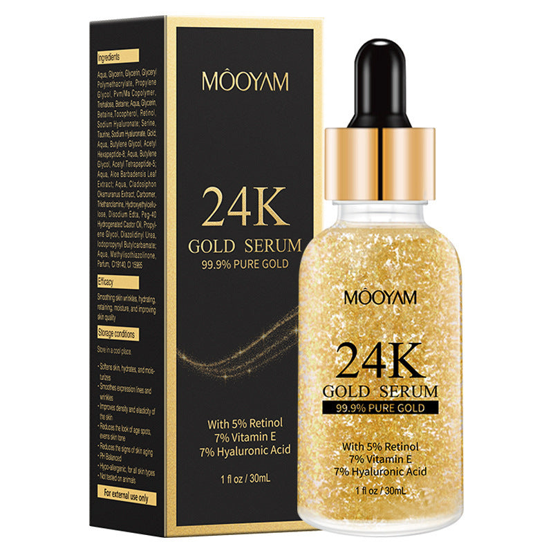 24K Gold Foil Vitamin E Retinol Anti-Wrinkle Face Serum - Monaali