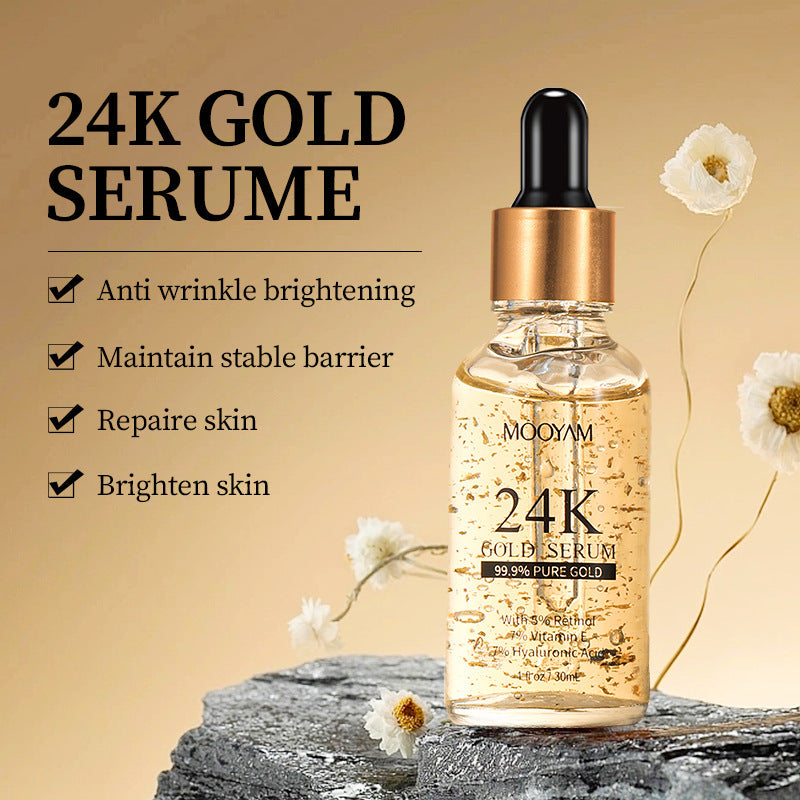 24K Gold Foil Vitamin E Retinol Anti-Wrinkle Face Serum - Monaali