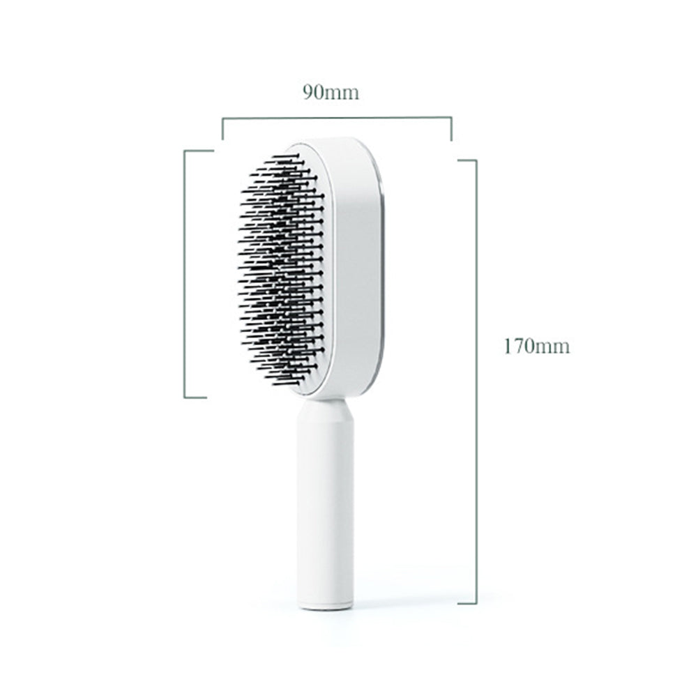 Self-Cleaning Anti-Static Hair Brush with One-Key Cleaning and Airbag Massage for Women